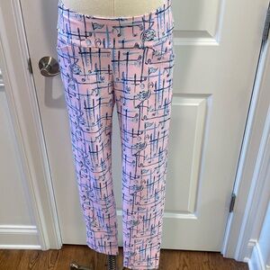 Lilly Pulitzer Corso Pants Sz 4 Pink Tropics Tint Flamingos print
